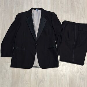 Mens 46L Lord West Pinstripe Tuxedo with Notched Lapels Pants 41/31